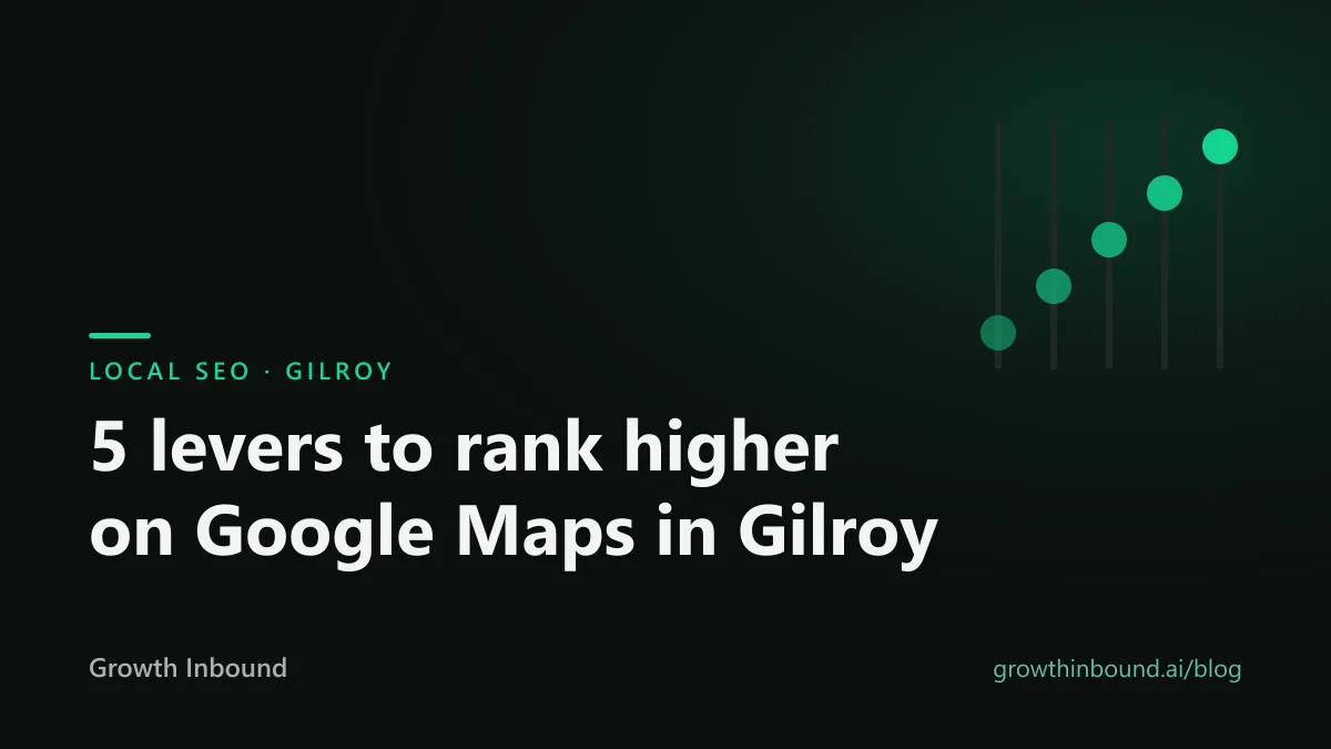 How Gilroy businesses rank higher on Google Maps, five levers, Growth Inbound blog cover